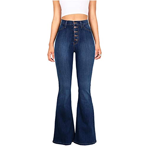 Uillui Bell Bottom Jeans Pants Curvy Women Stretchy Tummy Control Flare Jeans High Waist Wide Leg Skinny Bootcut Denim Jeans2