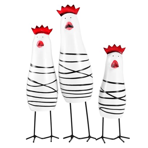 Amosfun-3pcs-Wooden-Chicken-Figures-Easter-Day-Party-Tabletop-and-Windowsill-Decoration-Rooster-Figurines-7-866-Inches Amosfun 3pcs Wooden Chicken Figures Easter Day Party Tabletop and Windowsill Decoration Rooster Figurines 7 866 Inches