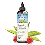 Sky Organics Castor Oil - USDA Certified Organic Hair Oil for Hair Growth, Skin, Face, Eyelashes - Cold Pressed & Hexane Free - Pure Organic Castor Oil Pack Wrap - Carrier & Hair Treatment Oil