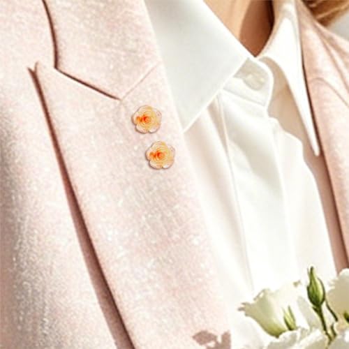 Image of 20 Pcs Enamel Rose Flowe Brooches Pins for Women Colorful Floral Brooch Flower Lapel Pin Badge Crafts Breastpin Jewelry Gift for Women Men Clothing Bags Backpacks Jackets Hat