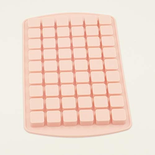 Selecto Bake 54 Cavities Square Caramel Candy Silicone Molds, Chocolate Truffles, Grid Fondant, Hard Candy Pralines Gummy Jelly Mold Pink