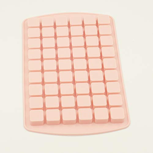 Selecto Bake 54 Cavities Square Caramel Candy Silicone Molds, Chocolate Truffles, Grid Fondant, Hard Candy Pralines Gummy Jelly Mold Pink
