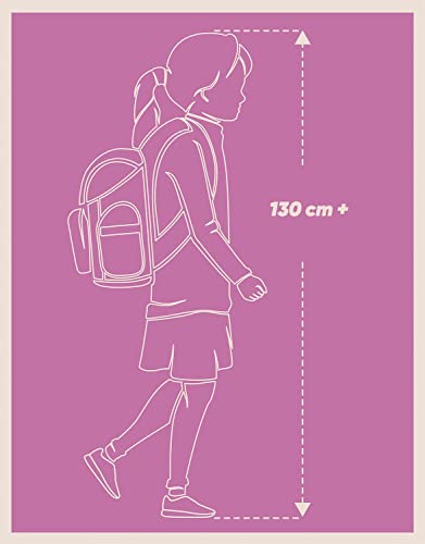 Baagl Schulrucksack für Mädchen, Schulranzen für Kinder mit ergonomisch geformter Rücken, Brustgurt und reflektierende Elemente für Weiterführendeschule Mittelschule (Sky)