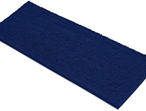MAYSHINE Chenille Bath Mat, Non Slip Bathroom Mat for Bathroom, Absorbent & Machine Washable Toilet Mat, Soft Plush Bathroom Rug, Bathroom Accessory (Charcoal Grey, 60x100cm)