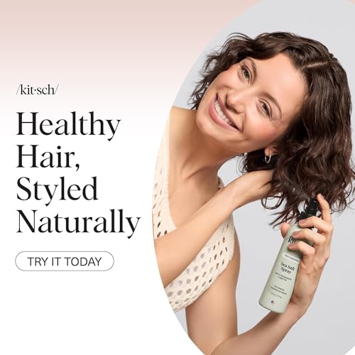 Kitsch Sea Salt Spray for Men and Women | Hair Spray with Rosemary, Biotin, Magnesium – Hair Texturizer for Natural Curls and Beach Waves | Ideal Gifts for Women, 177 mL