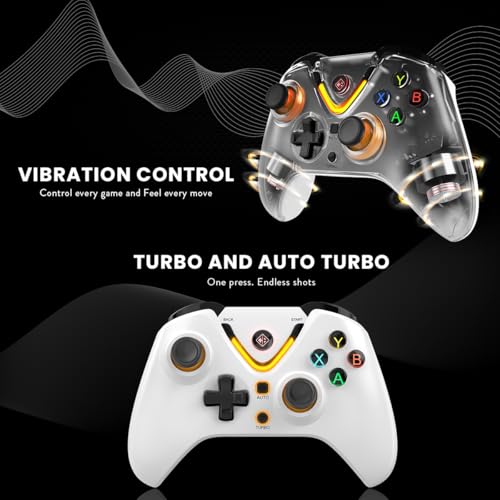 Image of Cosmic Byte Ares Tri-Mode Wireless, Bluetooth, Wired Controller for PC - 2.4GHz, Bluetooth, USB-C Wired, Hall Effect Joysticks, Hall Effect Triggers, Turbo, Auto Turbo, Dual Vibration with levels (White)
