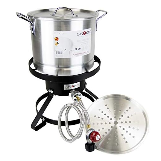 GasOne B-5155 Propane Burner with Steamer Pot-Turkey Fry & Tamale