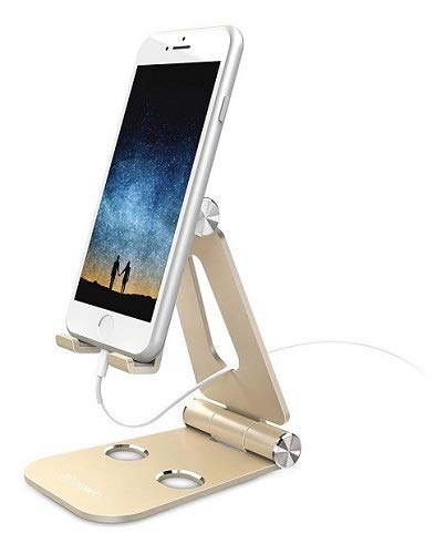 Suporte de Mesa Articulado De Celular Dourado Lingchen