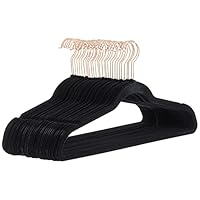 Amazon Basics Velvet Suit Hangers, 30-Pack, Black/Rose Gold