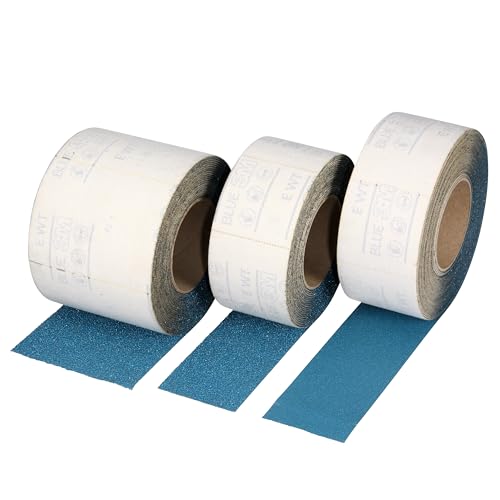 Image of 3M Hookit Blue Sheet Roll 37450, 36E, 2-3 /4 in x 8.7 yd, Excellent Performance and Cut, Sanding Sheets for Paint, Primer, Metal, Collision Repair
