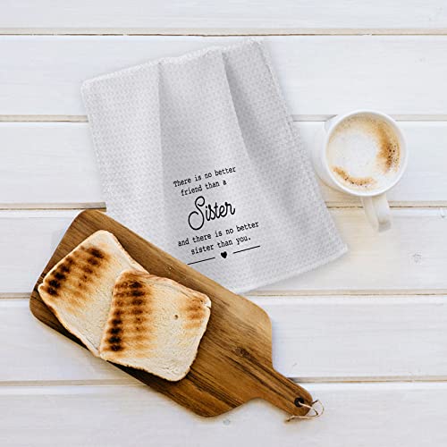 Ohsul Best Sister Heart Absorbent Kitchen Towels Dish Towels Dish Cloth,Sister Birthday Hand Towels Tea Towel For Bathroom Kitchen Decor,Sister Thanksgivingthank You Gifts #TOP4