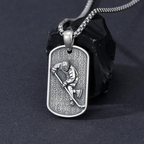 PROESS Baseball/Basketball/Softball/Soccer Necklace for Men Sport Lovers Fans Sterling Silver Never Give Up Sports Necklace Sports Gift for Birthday Christmas3