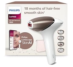 Philips Lumea 9900 Series, IPL Hair Removal Device, Laser Hair Removal Alternative, SenseIQ and SkinAI Technology, 4 Attach…