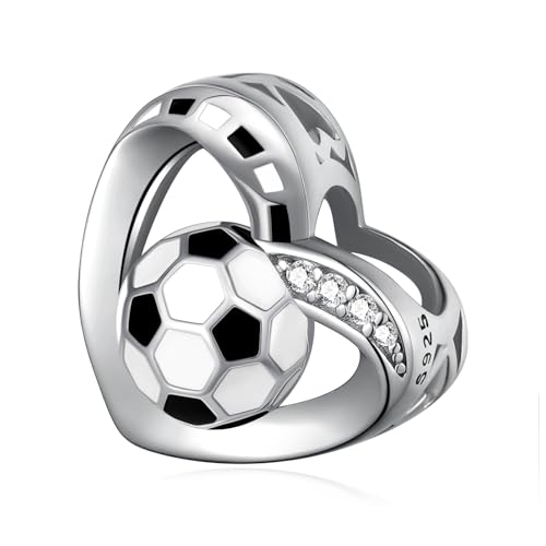 CVRAVO Soccer Gifts 925 Sterling Silver Soccer Beads Soccer Charms Sport Soccer Jewelry for Soccer Player Lovers Fan Team by CVRAVO - Used condition - US$21.82