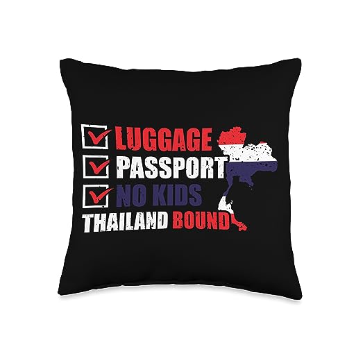 Thailand Souvenir Passport Luggage Throw Pillow 16x16