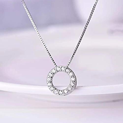 BJGCWY Elegant Rhinestone Necklaces & Round Pendants S925 Color Choker Necklace for Women Jewelry Gift