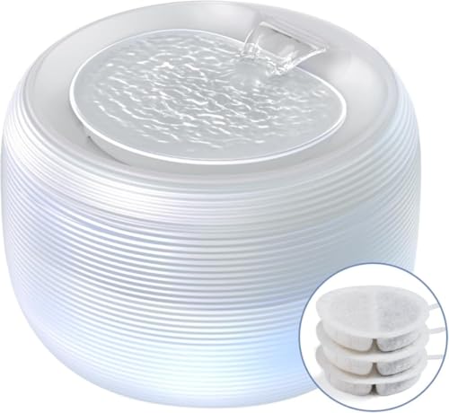 Vilom 4層フィルターで水が美味しい!2.5L大容量のペット自動給水器。25dB以下の 設計で睡眠妨害ゼロ。停電時用予備水タンク&水量LED警告機能付きで、愛犬・愛猫にいつでも新鮮な水を届けます。