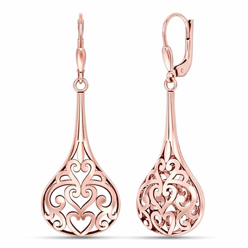 Image of TRUESILVER ACPL 925 Sterling Silver Drop Earrings for Women & Girls | BIS Hallmarked Elegant Dangle Earrings | Stylish Leverback Everyday & Gift Jewelry