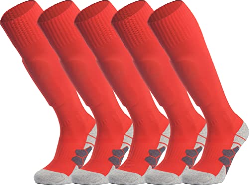 APTESOL Knee High Soccer Socks (1/3/5 Pair) Team Sport Cushion Athletic Socks for Kids Youth Adult