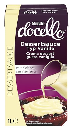 Nestlé docello Dessertsauce Typ Vanille, Servierfertig, Vegetarisch, 1er Pack (1 x 1L)