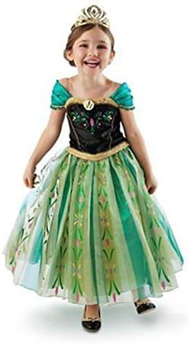 iPrincess Disney Hit Movie Frozen Anna Costume Dress with Bonus Bracelet Making Kit (2-3 years)