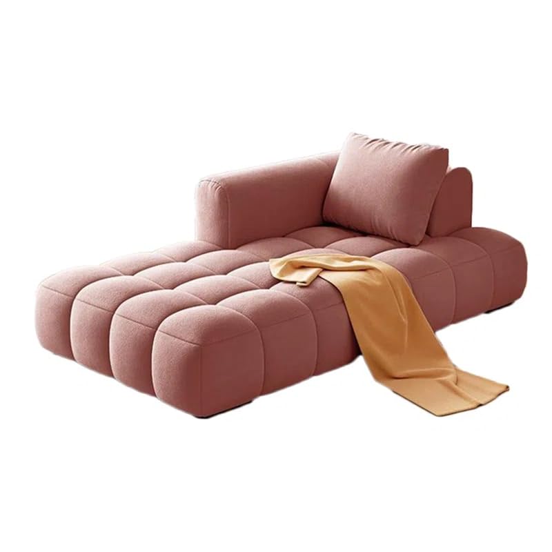 Image of LEGACY OF COMFORT Azure Solid Wood Frame Indoor Chaise Lounges Upholstered Chaise Lounge for Living Room (Right Hand Side, Pink)