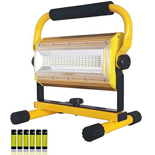 OTYTY Work Light Rechargeable, 100W Super Bright Waterproof Flood Light Portable Work Lights with Stand for Outdoor Camping Garage Workshop Construction Site Repairing Job Site Light (W820)