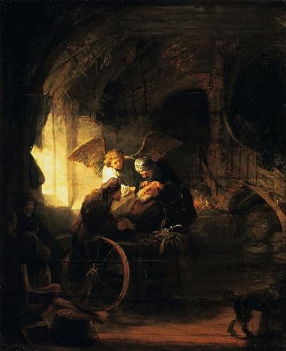 Lienzo de Rembrandt de 60x90cm, decoración vintage para paredes de dormitorios elegantes