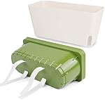 OurWarm Windowsill Herb Planter Box Indoor Set of 3, 10.5 Inch Self Watering Planter Pots with Visual Water Level Window, Plastic Plant Pots for Herbs, Vegetables, Succulents Plants
