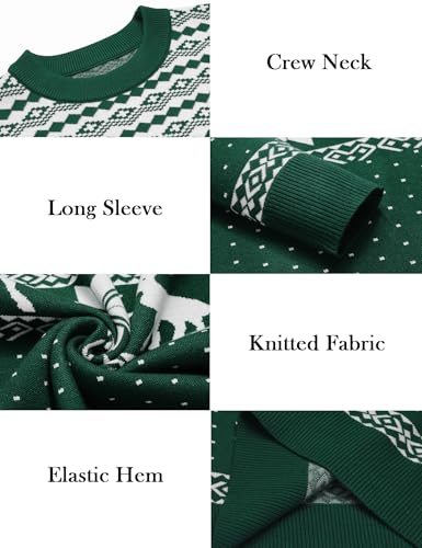 Babioboa Suéter de Natal para homens e mulheres, floco de neve, rena, Natal, gola redonda, suéter de