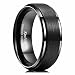 King Will 8mm Black Tungsten Carbide Ring Two Tone Men Wedding Band High Polished Comfort Fit 9