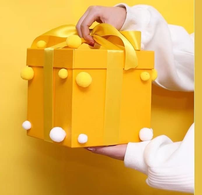 Miniatura 3 de Cinta de satén amarilla de poliéster de doble cara de 1 pulgada (1.0 in de ancho) x 50 yardas para envolver regalos, decoración de boda, hacer