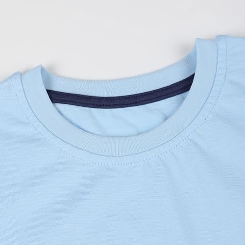 Image of HILEELANG Toddler Boy Summer Short Clothes Sets Cotton Crewneck Tees Shorts Pocket Adjustable Knite Shorts Playwear Sets
