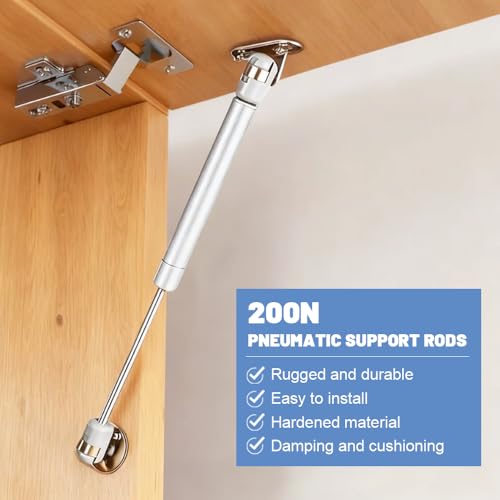 HMCEY 2 Stück Hydraulic Gasdruckfeder 200 N,Klappenbeschlag Gasdruckfeder Wohnwagen Klappen,Gasdruckdämpfer,Klappenstütze,Stossdämpfer,Heckklappendämpfer,Federdämpfer,Türdämpfer für Küchenschrank