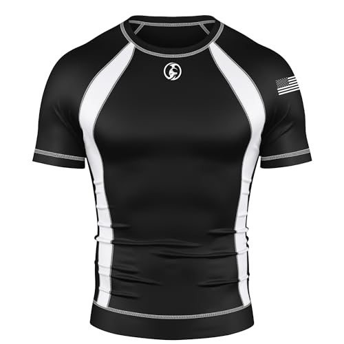 KOMBAT USA Half Sleeve Rash Guard | BJJ No Gi | Jiu Jitsu BJJ Rash Guards | MMA Ranked Short Sleeve Compression Rashguard3