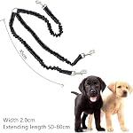 3 Le chien de la voie coupleur de laisse, service lourd sans tirer multiples double angle sans trio Nylon Bungee Cord Stretchy Pups durables plomb pour petits chiens moyens entraînement chien de marche