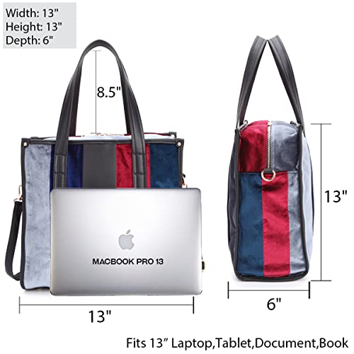 Dasein Velvet Large Tote For Women Satchel Purse Handbag Multi-Colored Shoulder Bag #TOP2