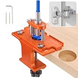 Poiyham Metal Concealed Hinge Jig, 35mm Cabinet Door Drilling Jig with Built-in Screw Hole Guide and...