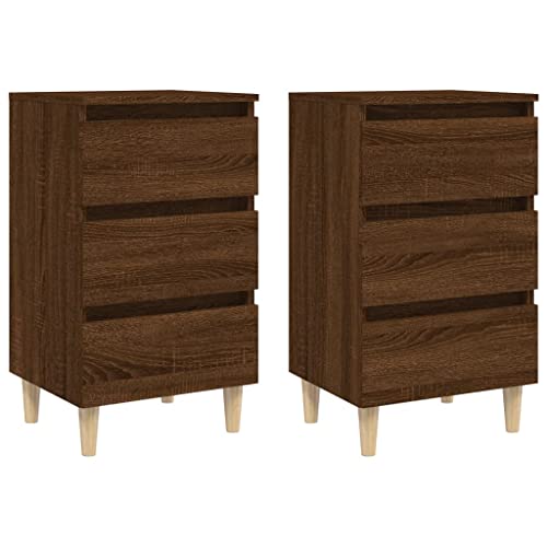 VidaXL Mesita De Noche Aparador Auxiliar Armario Cama Dormitorio Habitación Organizador Almacenamiento De Contrachapada Color Roble Sonoma 35x35x55 Cm