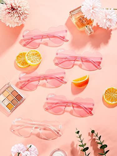 Konohan 12 Pairs Heart Shaped Sunglasses Rimless Bride Sunglasses Transparent Heart Glasses Bachelorette Holiday Party Favor4