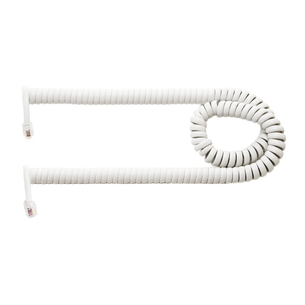 Miyoshi MCO ZTL-CC03GY Curl Cord for Handset, Cross Wire, 0.9 ft (0.3 m), Stretched Approx. 6.6 ft (2 m), 4 Poles, 4 Cores, Gray