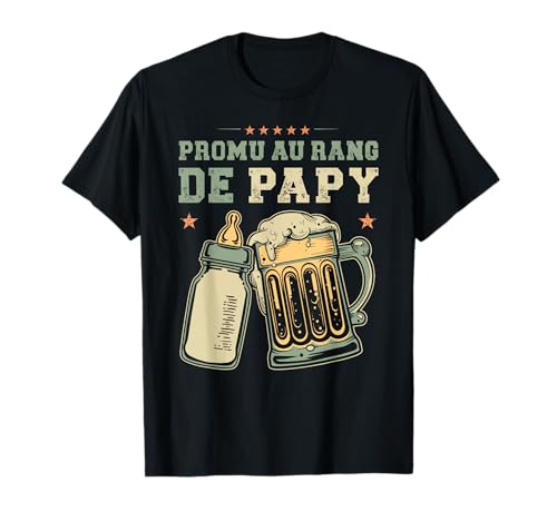 Promu Papy Nouveau Grand Père Annonce Futur Papy T-Shirt