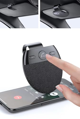 Hands Free Car Speakerphone Kit Bluetooth 5.0 Wireless Vehicle BT Handsfree Hands-Free Microphone Sun Visor Music Player with Mic