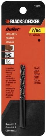 BLACK+DECKER 19103 Two Pack Bullet Drill Bit, 7/64-Inch