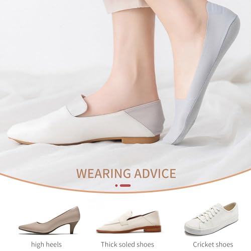 Image of 4pairs No Show Anti-Slip Ice Silk Socks Invisible Breathable Socks Low Cut Liner Hidden Sock for Women