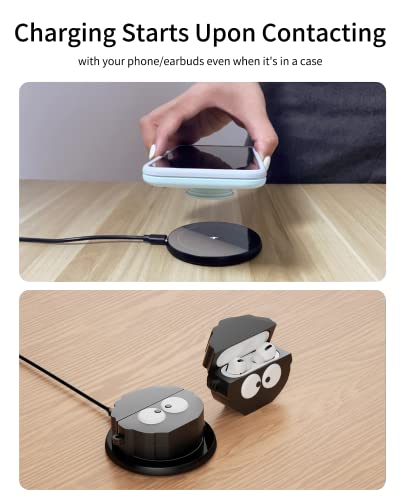 Kpon Wireless Phone Charger For Popsocket/Otterbox/Thick Cases Up To 10Mm - 15W Max Wireless Phone Charging Station, Compatible With Iphone 14/13/12(Adapter Not Include) #TOP5