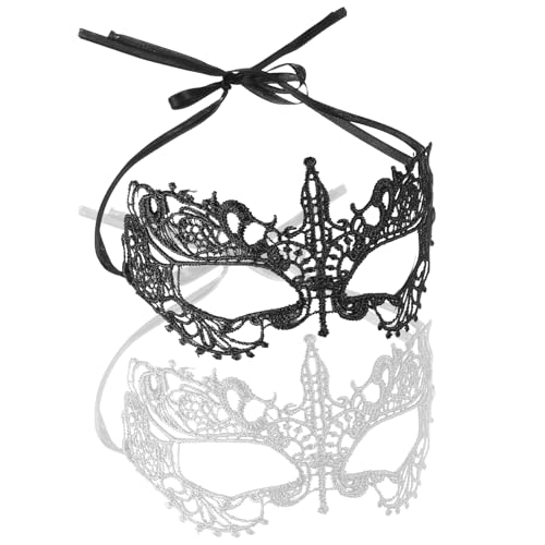 Zelphvt 2 Pcs Mask Masquerade Masquerade Mask for Women Lace Masks Venetian Masks for Costume Party Prom Ball Carnival Black & White