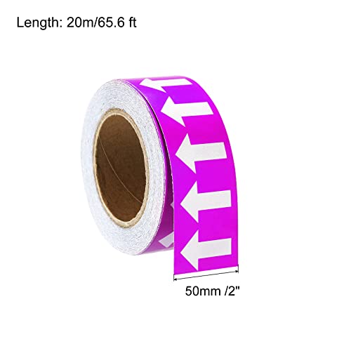 PATIKIL Adesivos de vinil branco sobre roxo com fita de flecha, 50 mm/2,5 cm para marcadores de tubo
