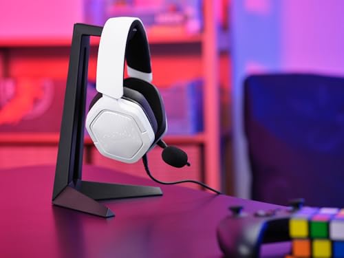GXTrust 1492W Ravox Słuchawki Gamingowe PS5 PS4 Switch PC Smartfon 3.5mm, Przetworniki 50mm, Odpinany Mikrofon, Headset dla Gracza, Przewodowy Zestaw Słuchawkowy Wokółuszny, Biały