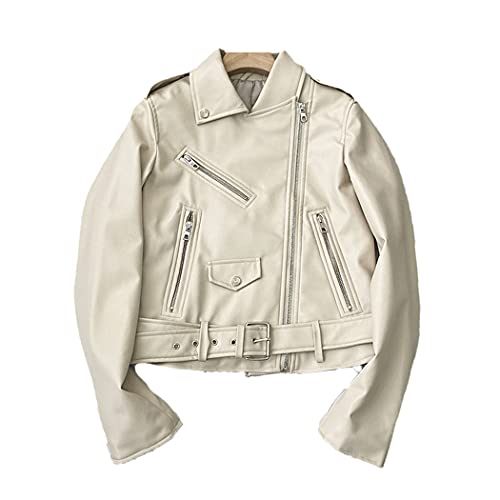 Veste en similicuir noir femme finie les silhouettes informes avec ceinture L